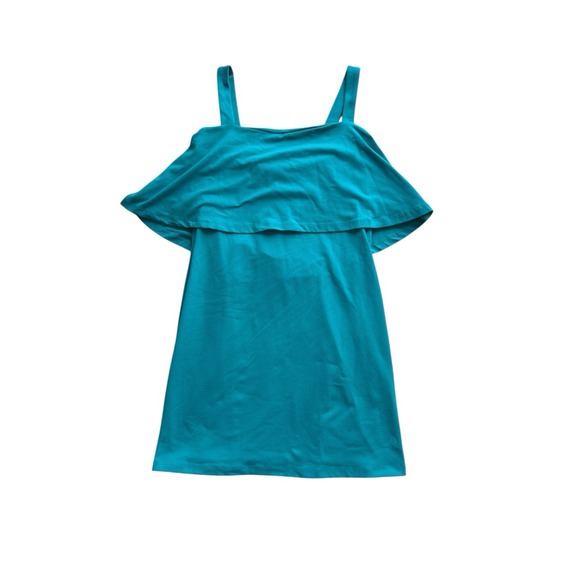 NWT Revolve Susana Monaco Dress Womens Small Maui Teal Stretch Fit Flare Layered - Picture 3 of 7